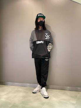 「EXAMPLE（エグザンプル）のアイテム（ジャケット/アウター）」を使った、おかださん（メンズ・175cm）の夏コーディネート