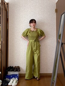 poppy あさぎーにょ シャーリングロンパース POPPY あさぎーにょ シャーリングロンパース ネイビー