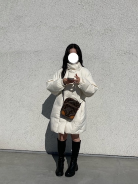 「GRL」｜「アイテム（ダウンジャケット/コート）」を使った、seiさん（レディース・156cm）の冬コーディネート