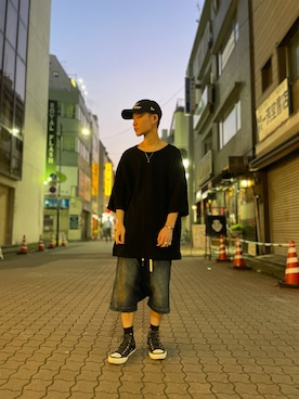 「ISAMU KATAYAMA BACKLASH（イサムカタヤマバックラッシュ）のアイテム（パンツ）」を使った、yoshiaki matsufujiさん（メンズ・165cm）の夏コーディネート