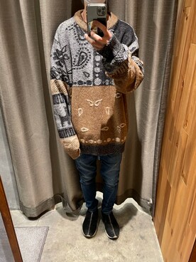 「ALANUI（アラヌイ）のアイテム」を使った、yoshiaki matsufujiさん（メンズ・165cm）の冬コーディネート