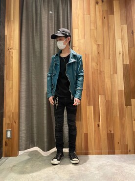 「ISAMU KATAYAMA BACKLASH（イサムカタヤマバックラッシュ）のアイテム（シューズ）」を使った、yoshiaki matsufujiさん（メンズ・165cm）の冬コーディネート