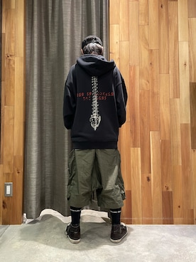「ISAMU KATAYAMA BACKLASH（イサムカタヤマバックラッシュ）のアイテム（シューズ）」を使った、yoshiaki matsufujiさん（メンズ・165cm）の春コーディネート