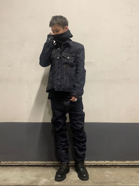 「FULLCOUNT（フルカウント）のアイテム（ジャケット/アウター）」を使った、yoshiaki matsufujiさん（メンズ・165cm）の秋コーディネート