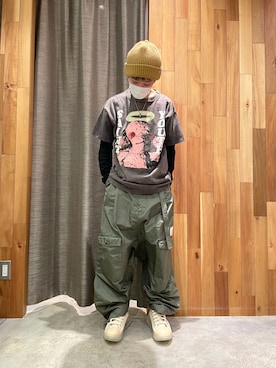 「ROYAL FLASH（ロイヤルフラッシュ）のアイテム（スニーカー）」を使った、yoshiaki matsufujiさん（メンズ・165cm）の冬コーディネート