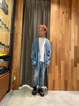 「ROYAL FLASH（ロイヤルフラッシュ）のアイテム（スニーカー）」を使った、yoshiaki matsufujiさん（メンズ・165cm）の夏コーディネート