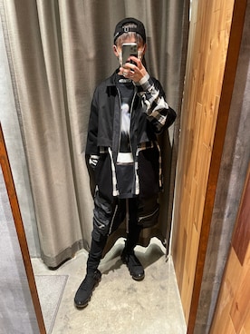 「ISAMU KATAYAMA BACKLASH（イサムカタヤマバックラッシュ）のアイテム（帽子）」を使った、yoshiaki matsufujiさん（メンズ・165cm）の秋コーディネート