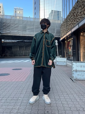 「ROYAL FLASH（ロイヤルフラッシュ）のアイテム（スニーカー）」を使った、yoshiaki matsufujiさん（メンズ・165cm）の夏コーディネート