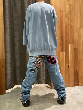 「ROYAL FLASH（ロイヤルフラッシュ）のアイテム（スウェット）」を使った、yoshiaki matsufujiさん（メンズ・165cm）の秋コーディネート