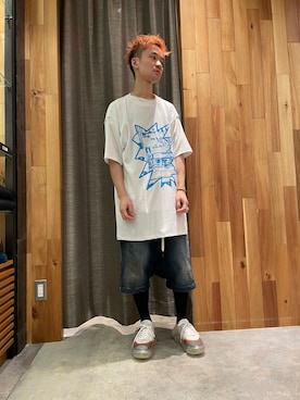 「ISAMU KATAYAMA BACKLASH（イサムカタヤマバックラッシュ）のアイテム（パンツ）」を使った、yoshiaki matsufujiさん（メンズ・165cm）の夏コーディネート