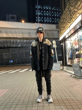 「ROYAL FLASH（ロイヤルフラッシュ）のアイテム（その他アウター）」を使った、yoshiaki matsufujiさん（メンズ・165cm）の冬コーディネート