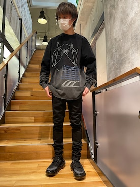 「ROYAL FLASH（ロイヤルフラッシュ）のアイテム（スウェット）」を使った、yoshiaki matsufujiさん（メンズ・165cm）の春コーディネート