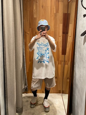 「ROYAL FLASH（ロイヤルフラッシュ）のアイテム（スニーカー）」を使った、yoshiaki matsufujiさん（メンズ・165cm）の夏コーディネート