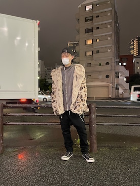 「ISAMU KATAYAMA BACKLASH（イサムカタヤマバックラッシュ）のアイテム（シューズ）」を使った、yoshiaki matsufujiさん（メンズ・165cm）の秋コーディネート