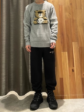「Lucien Pellat-Finet（ルシアンペラフィネ）のアイテム（スウェットパンツ）」を使った、yoshiaki matsufujiさん（メンズ・165cm）の秋コーディネート