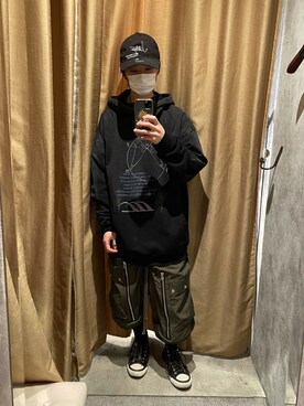 「ISAMU KATAYAMA BACKLASH（イサムカタヤマバックラッシュ）のアイテム（スニーカー）」を使った、yoshiaki matsufujiさん（メンズ・165cm）の春コーディネート