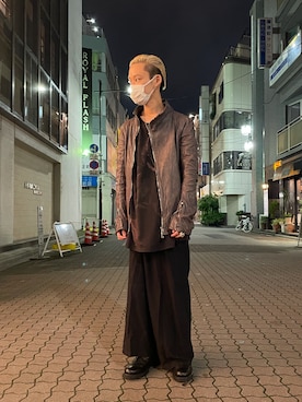 「ISAMU KATAYAMA BACKLASH（イサムカタヤマバックラッシュ）のアイテム（ブーツ）」を使った、yoshiaki matsufujiさん（メンズ・165cm）の秋コーディネート