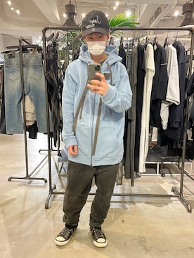 「ISAMU KATAYAMA BACKLASH（イサムカタヤマバックラッシュ）のアイテム（シューズ）」を使った、yoshiaki matsufujiさん（メンズ・165cm）の冬コーディネート