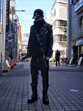 「ISAMU KATAYAMA BACKLASH（イサムカタヤマバックラッシュ）のアイテム（ジャケット/アウター）」を使った、yoshiaki matsufujiさん（メンズ・165cm）の冬コーディネート