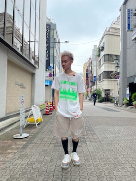 「ROYAL FLASH（ロイヤルフラッシュ）のアイテム（パンツ）」を使った、yoshiaki matsufujiさん（メンズ・165cm）の夏コーディネート