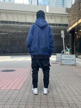 「ROYAL FLASH（ロイヤルフラッシュ）のアイテム（パーカー）」を使った、yoshiaki matsufujiさん（メンズ・165cm）の冬コーディネート