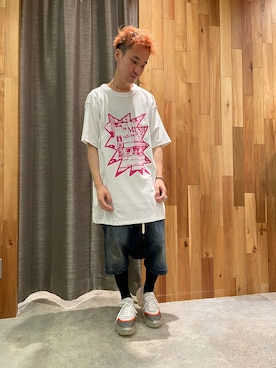 「ISAMU KATAYAMA BACKLASH（イサムカタヤマバックラッシュ）のアイテム（パンツ）」を使った、yoshiaki matsufujiさん（メンズ・165cm）の夏コーディネート