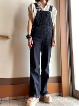 「クリアサンダル」｜「アイテム（サロペット/オーバーオール）」を使った、TSUUSANさん（レディース・160cm）の夏コーディネート