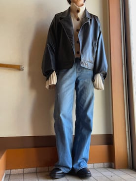 「Chillfar（チルファー）のアイテム（ジャケット/アウター）」を使った、TSUUSANさん（レディース・160cm）の秋コーディネート