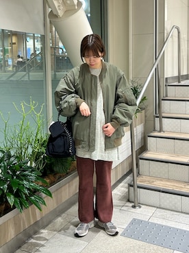 「アイテム（MA-1）」を使った、manaさん（レディース・159cm・20代）の秋コーディネート