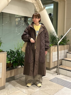 「アイテム（モッズコート）」を使った、manaさん（レディース・159cm）の秋コーディネート