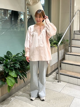 「CIAOPANIC TYPY（チャオパニックティピー）のフリンジ微フレアスウェットパンツ（その他パンツ）」を使った、manaさん（レディース・159cm）の春コーディネート