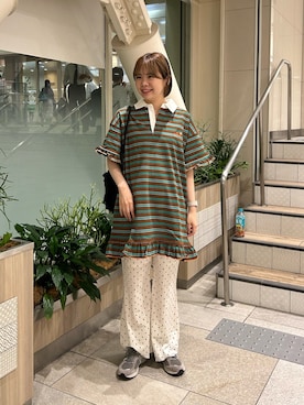 「アイテム（チュニック）」を使った、manaさん（レディース・159cm・20代）の夏コーディネート