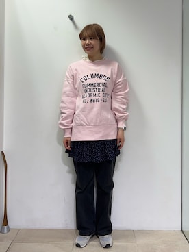 「CIAOPANIC TYPY（チャオパニックティピー）のアイテム（スウェット）」を使った、manaさん（レディース・159cm）の春コーディネート