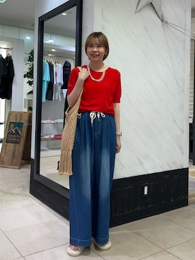 「サマーニット」｜manaさん（レディース・159cm・20代）の夏コーディネート