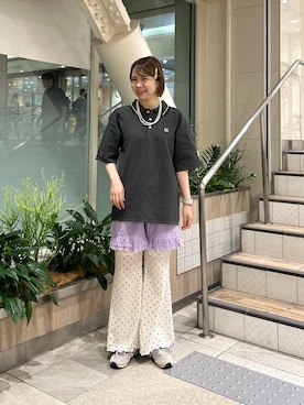 「アイテム（ポロシャツ）」を使った、manaさん（レディース・159cm）の秋コーディネート