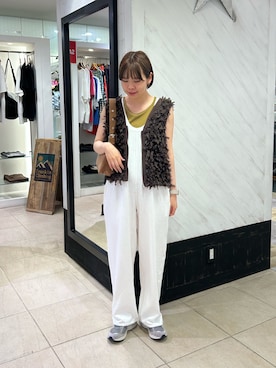 「アイテム（オールインワン・サロペット）」を使った、manaさん（レディース・159cm）の夏コーディネート