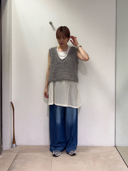 ループフリンジクロップド丈ベスト