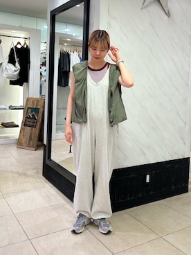 「夏」｜「アイテム（サロペット/オーバーオール）」を使った、manaさん（レディース・159cm）の夏コーディネート