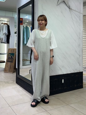 「夏コーデ」｜「アイテム（オールインワン・サロペット）」を使った、manaさん（レディース・159cm）の夏コーディネート