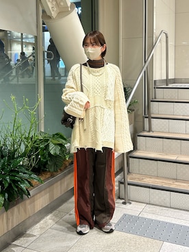 「アイテム（スウェットパンツ）」を使った、manaさん（レディース・159cm）の秋コーディネート