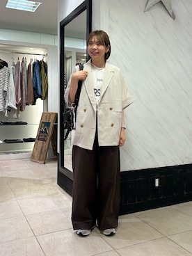 「アイテム（テーラードジャケット）」を使った、manaさん（レディース・159cm）の夏コーディネート