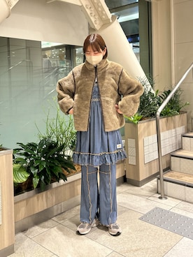 「アイテム（ブルゾン）」を使った、manaさん（レディース・159cm）の秋コーディネート