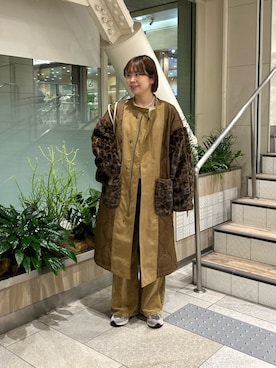 「アイテム（モッズコート）」を使った、manaさん（レディース・159cm）の秋コーディネート