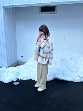 「KBF（ケイビーエフ）のアイテム（その他アウター）」を使った、kaさん（レディース・158cm）の冬コーディネート