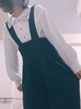 「coen（コーエン）のアイテム（オールインワン・サロペット）」を使った、みんさん（レディース・161cm）の秋コーディネート
