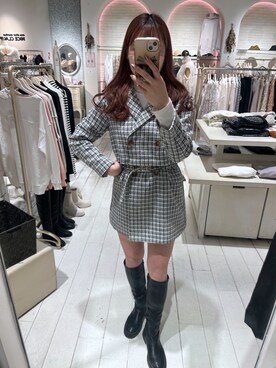 「フレンチガーリー」｜「アイテム（その他アウター）」を使った、なぎなぎさん（レディース・164cm）の冬コーディネート