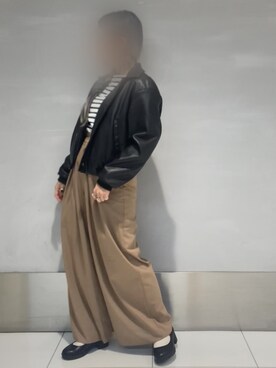 「THROW by SLY（スローバイスライ）のアイテム（スラックス）」を使った、smzさん（レディース・155cm）の秋コーディネート