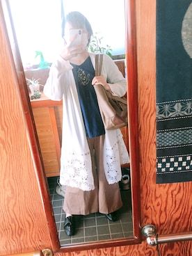 「axes femme（アクシーズファム）のアイテム（カーディガン/ボレロ）」を使った、Ruiさん（レディース・156cm）の春コーディネート