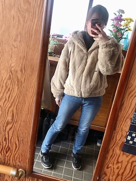 「one way（ワンウェイ）のアイテム（ジャケット/アウター）」を使った、Ruiさん（レディース・156cm）の冬コーディネート