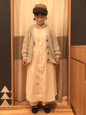 「blue」｜「アイテム（ワンピース/ドレス）」を使った、ふじもと*＊さん（レディース・158cm）の冬コーディネート